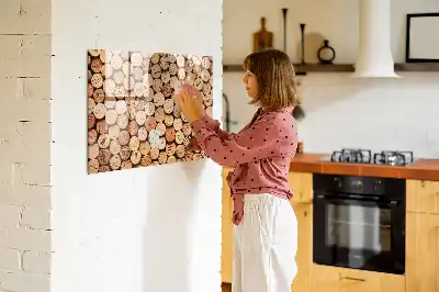 Magnetic glass dry erase board wooden wine cork style