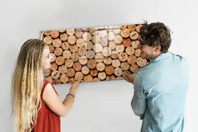 Magnetic glass dry erase board wooden wine cork style