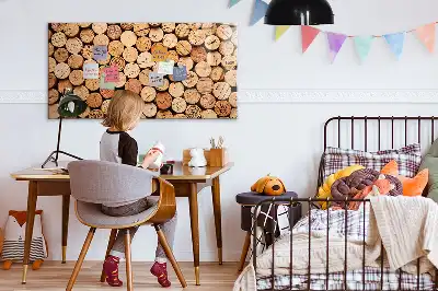 Magnetic glass dry erase board wooden wine cork style