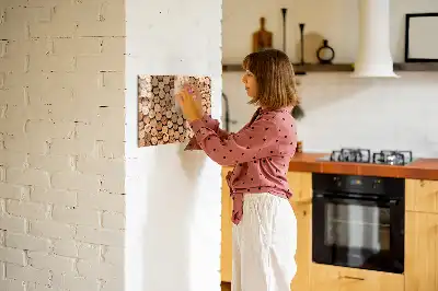 Magnetic glass dry erase board wooden wine cork style