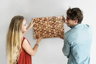 Magnetic glass dry erase board wooden wine cork style