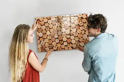 Magnetic glass dry erase board wooden wine cork style