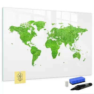 Magnetic marker board green grass graphic print
