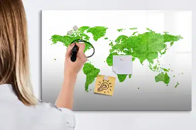 Magnetic marker board green grass graphic print