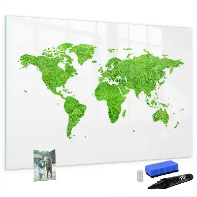 Magnetic marker board green grass graphic print