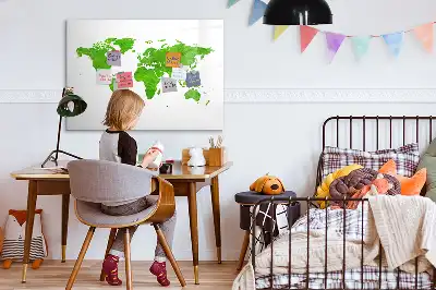 Magnetic marker board green grass graphic print