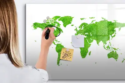 Magnetic marker board green grass graphic print