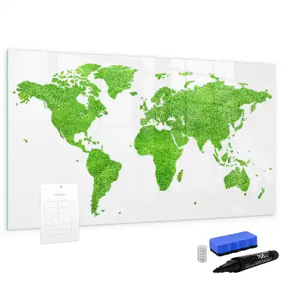 Magnetic marker board green grass graphic print