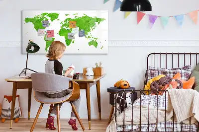 Magnetic marker board green grass graphic print