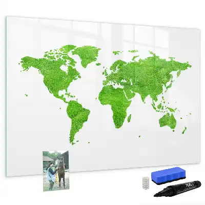 Magnetic marker board green grass graphic print