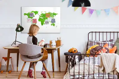 Magnetic marker board green grass graphic print