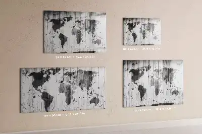 Magnetic world map on wood marker board edition