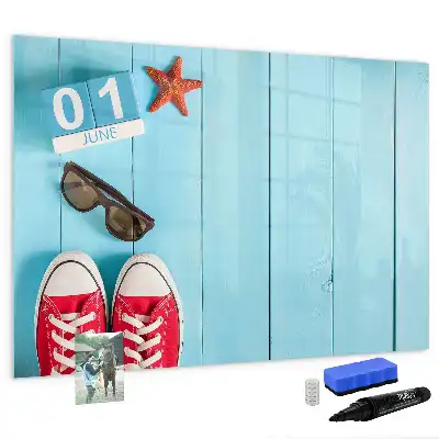 Magnetic glass dry erase board first day of summer design