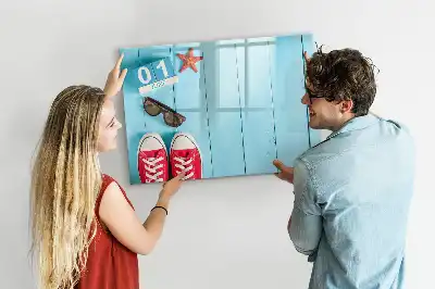 Magnetic glass dry erase board first day of summer design