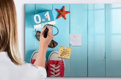 Magnetic glass dry erase board first day of summer design