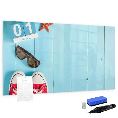 Magnetic glass dry erase board first day of summer design