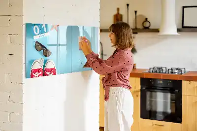 Magnetic glass dry erase board first day of summer design