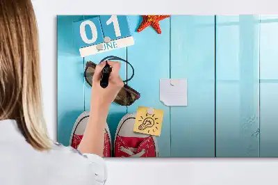 Magnetic glass dry erase board first day of summer design