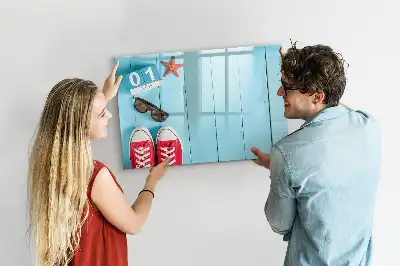 Magnetic glass dry erase board first day of summer design