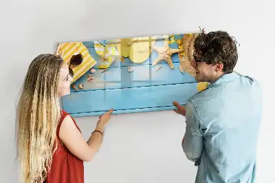 Magnetic marker board with beach accessories design