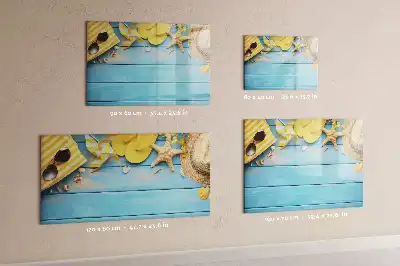 Magnetic marker board with beach accessories design