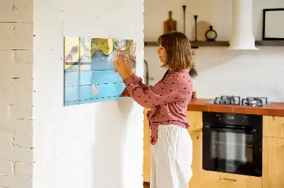 Magnetic marker board with beach accessories design