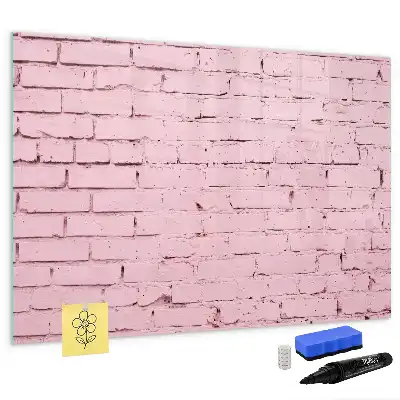 Magnetic glass dry erase board brick wall design