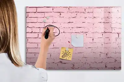 Magnetic glass dry erase board brick wall design