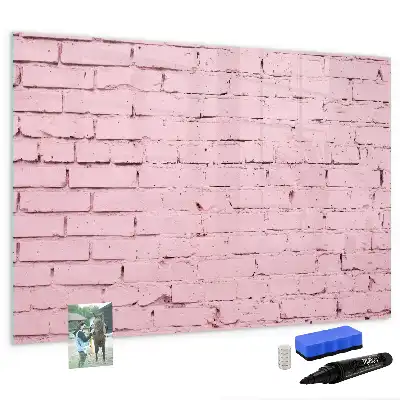 Magnetic glass dry erase board brick wall design