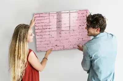 Magnetic glass dry erase board brick wall design