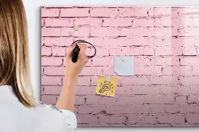 Magnetic glass dry erase board brick wall design