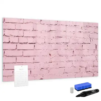 Magnetic glass dry erase board brick wall design