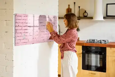 Magnetic glass dry erase board brick wall design