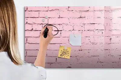 Magnetic glass dry erase board brick wall design