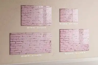 Magnetic glass dry erase board brick wall design