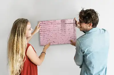 Magnetic glass dry erase board brick wall design