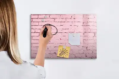 Magnetic glass dry erase board brick wall design