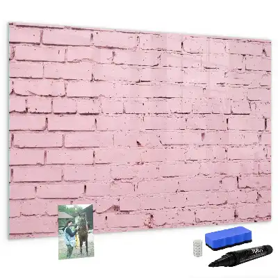 Magnetic glass dry erase board brick wall design