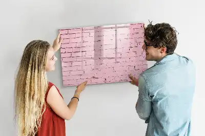 Magnetic glass dry erase board brick wall design