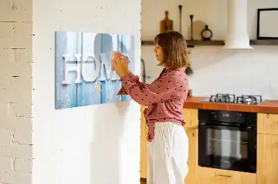 Magnetic glass dry erase board Home text aesthetic