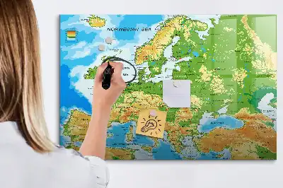 Magnetic world map board geographic design