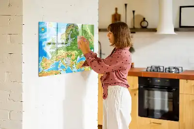Magnetic world map board geographic design