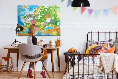Magnetic world map board geographic design