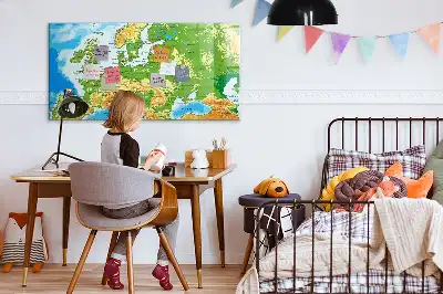 Magnetic world map board geographic design