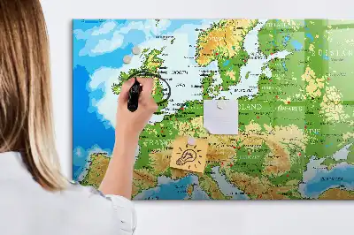 Magnetic world map board geographic design