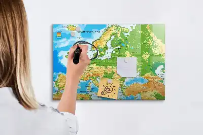 Magnetic world map board geographic design