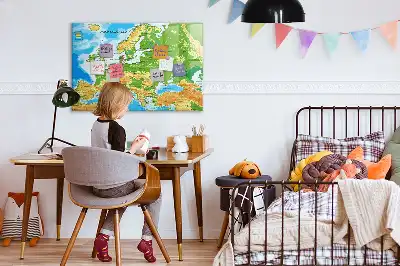 Magnetic world map board geographic design