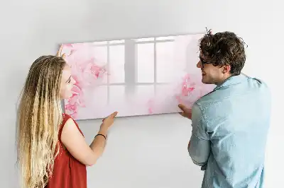Magnetic glass dry erase board blooming flowers design