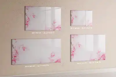 Magnetic glass dry erase board blooming flowers design