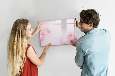 Magnetic glass dry erase board blooming flowers design